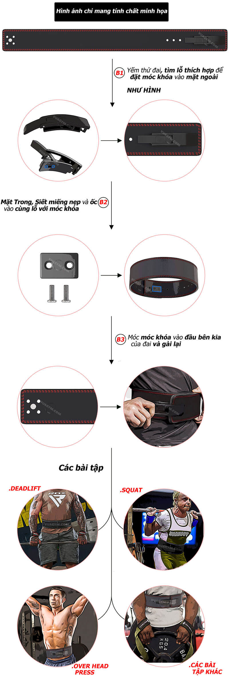 Hướng dẫn sử dụng đai lưng Lever