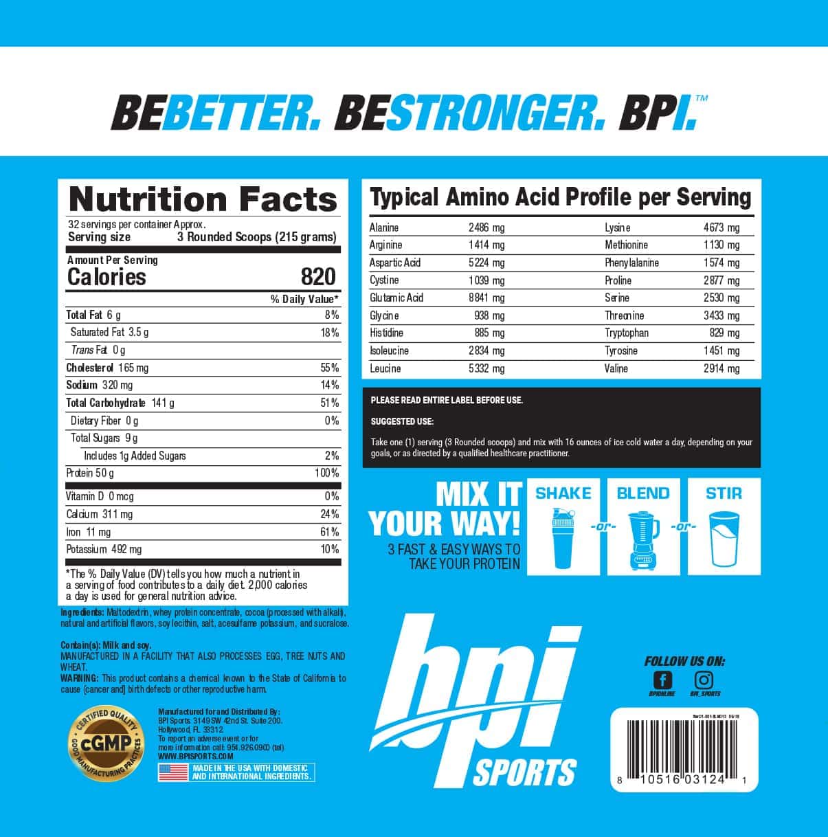 BPI Sports - Bulk Muscle XL (15 Lbs) - bulk muscle xl nutrition facts gymstore