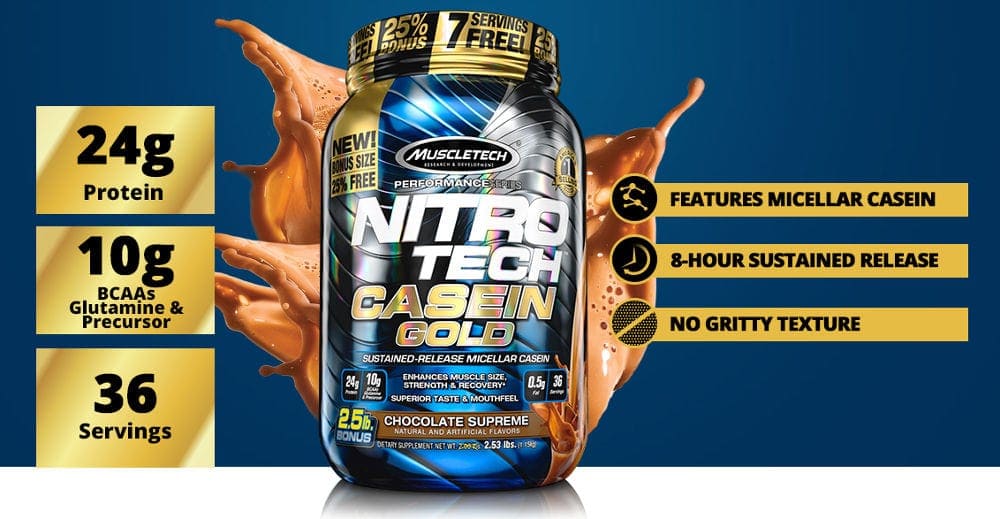 MuscleTech - Nitro-Tech Casein Gold (5 Lbs) - f3cecb457c0e2208c8b47d66db27f592