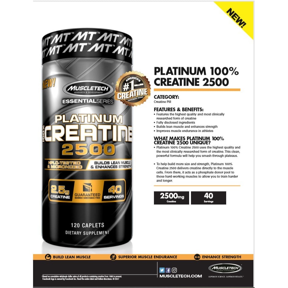 MuscleTech - Platinum 100% Creatine 2500 (120 viên) - muscletech platinum 100 creatine 2500 120 caps album