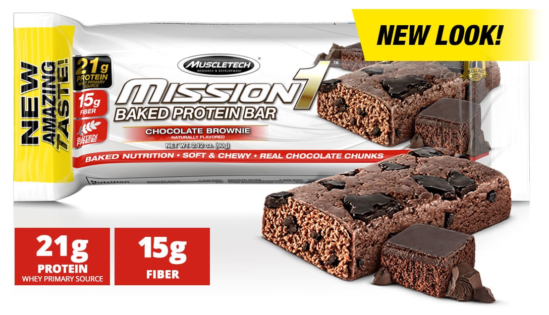 MuscleTech - Mission1 Protein Bars - featured desktop mission1 bar brownie
