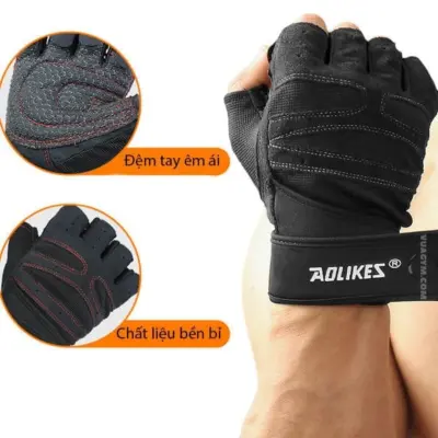Găng Tay + Quấn Cổ Tay AOLIKES 2-trong-1 MS2 Chính Hãng (1 cặp)