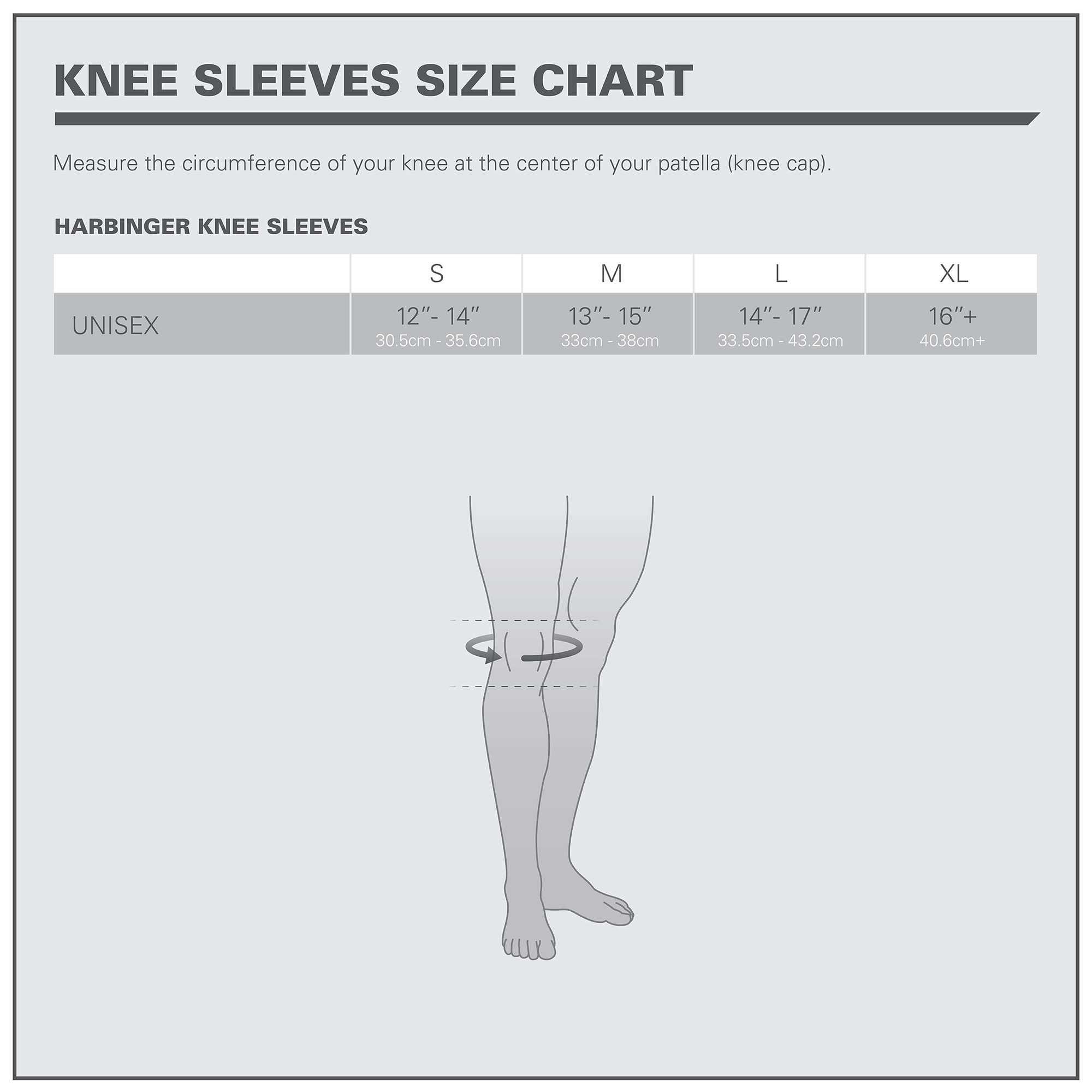 Harbinger - Compressor Knee Sleeves (1 cặp) - hb sizecharts amz kneesleeves ne 1