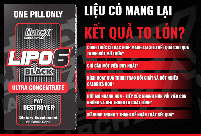 Nutrex - Lipo-6 Black Ultra Concentrate (60 viên) - lipo 6 black ultra concentrate