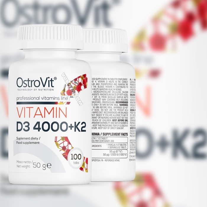 OstroVit - Vitamin D3 4000 + K2 (100 viên) - ostrovit vitamin d3 4000 k2 100v mo ta