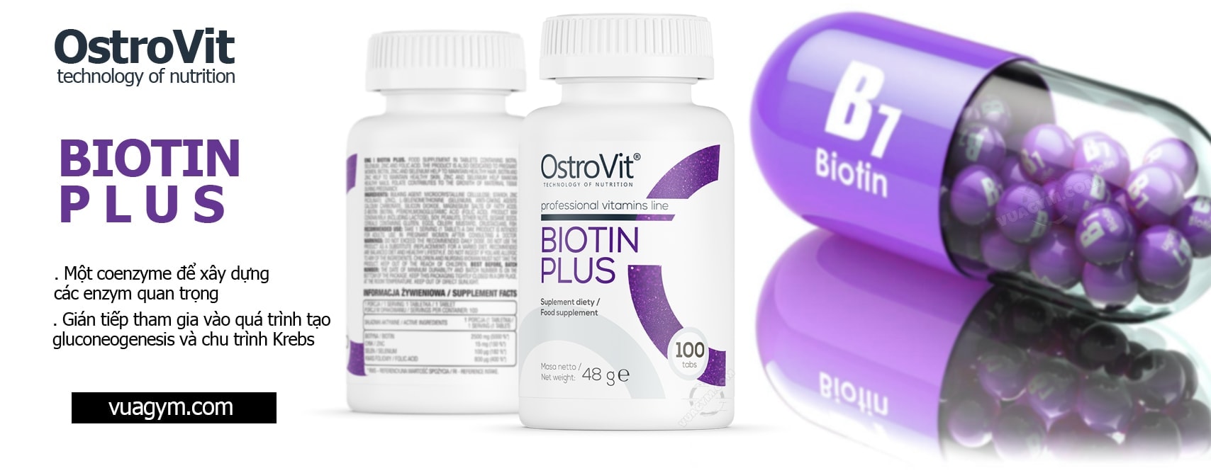 OstroVit - Biotin Plus (100 viên) - eng pl ostrovit biotin plus 100 mo ta