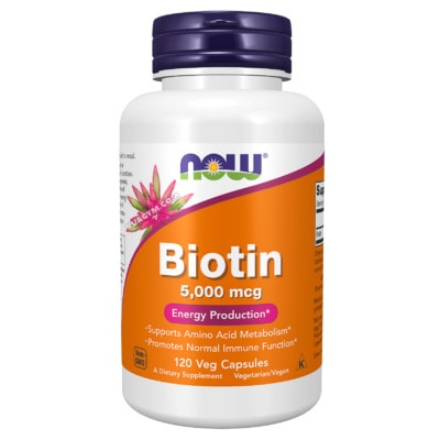 Ảnh sản phẩm NOW - Biotin 5000mcg (120 viên) - 1