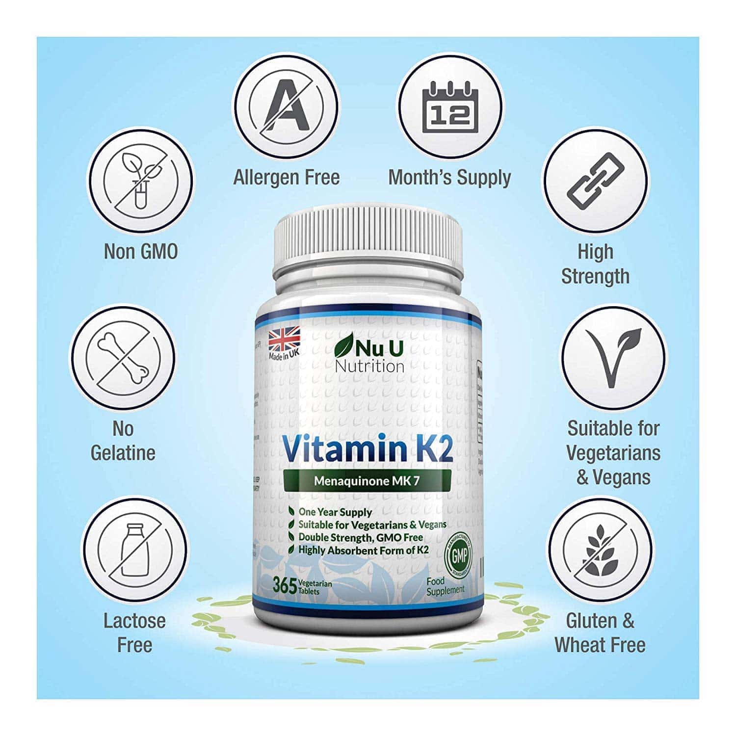 Nu U Nutrition - Vitamin K2 MK 7 200mcg (365 viên) - 81opngirixl sl1500