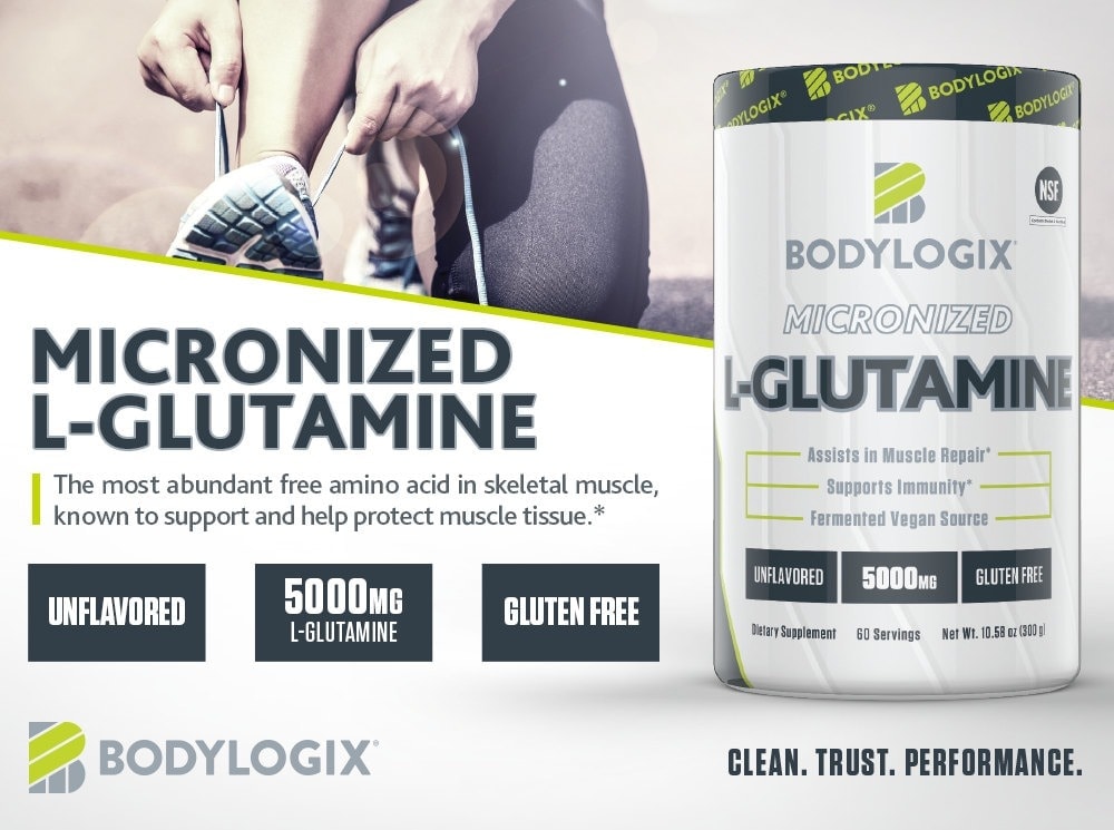 Bodylogix - Micronized L-Glutamine (60 lần dùng) - bodylogix m s 1000x745 glutamine