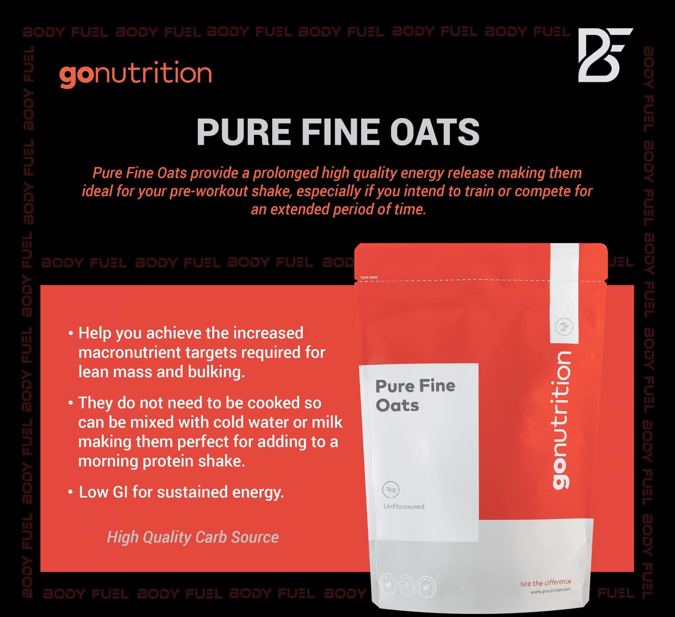 GoNutrition - Pure Fine Oats (2.5KG) - pure fine oats 01 1 scaled