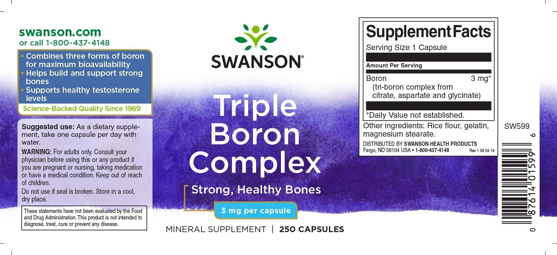 Swanson - Triple Boron Complex (250 viên) - sw599 1569766424