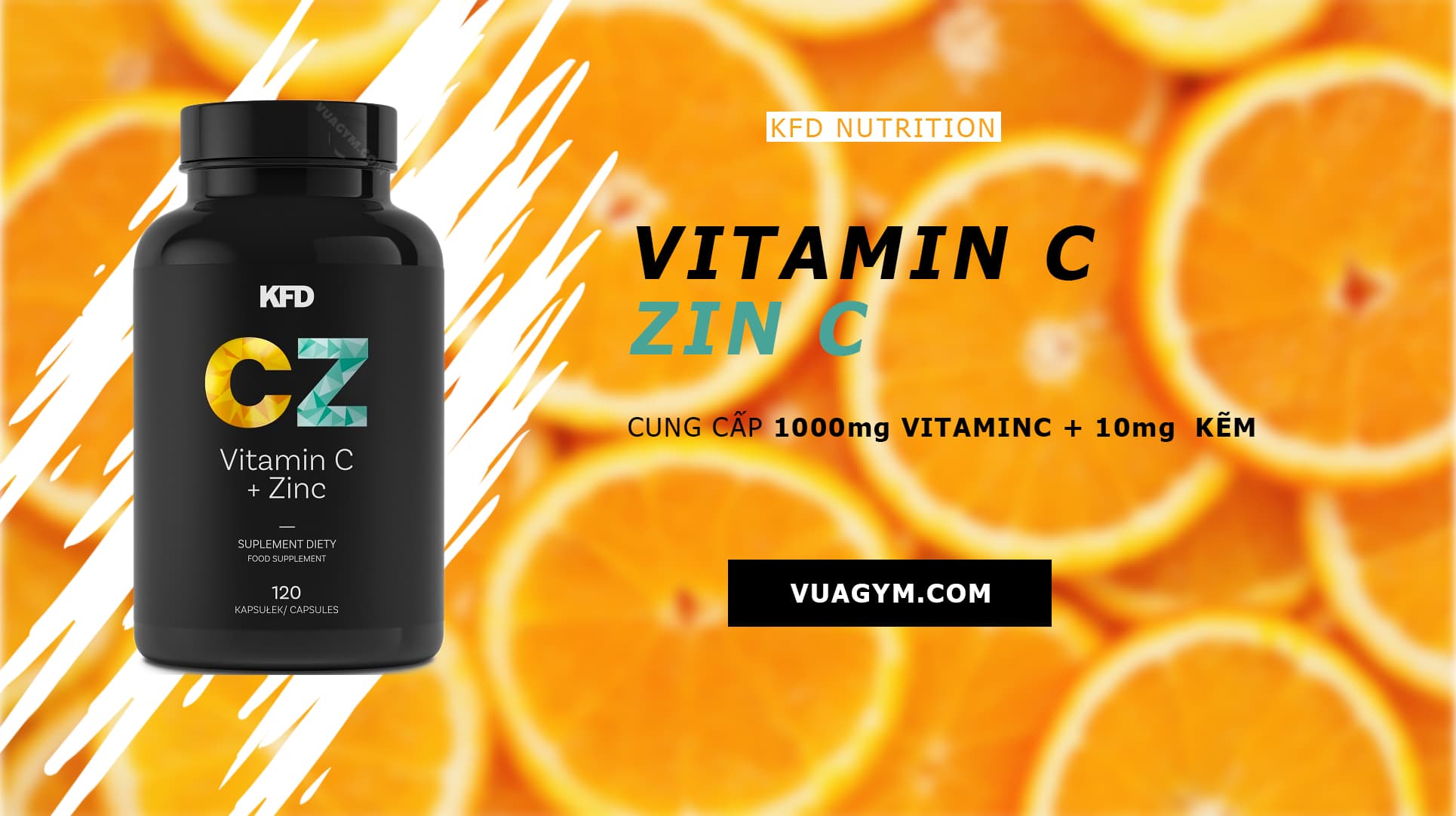 KFD - Vitamin C + Zinc (120 viên) - kfd vitamin c zinc 120v mota