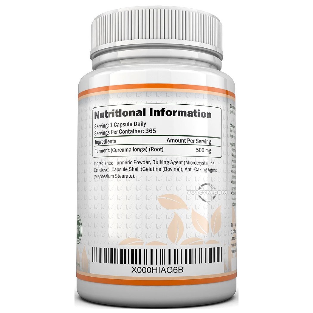 Nu U Nutrition Turmeric Curcumin 500mg (365 viên) Vựa Gym