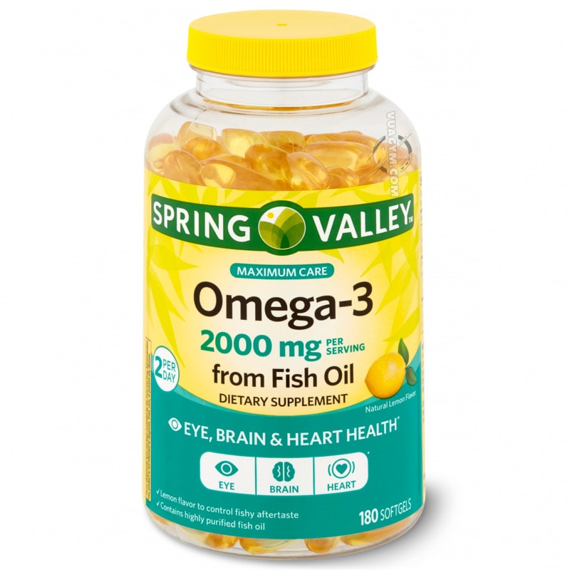 Ảnh sản phẩm Spring Valley - Maximum Care Omega-3 2000mg from Fish Oil (180 viên)