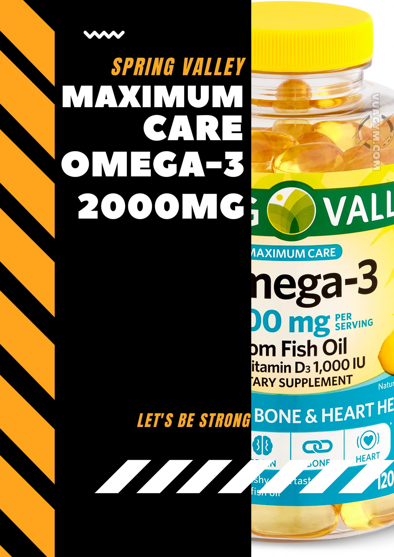Spring Valley - Maximum Care Omega-3 2000mg from Fish Oil (180 viên) -