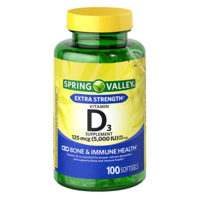 Ảnh sản phẩm Spring Valley - Vitamin D3 5000IU (100 viên) - 1