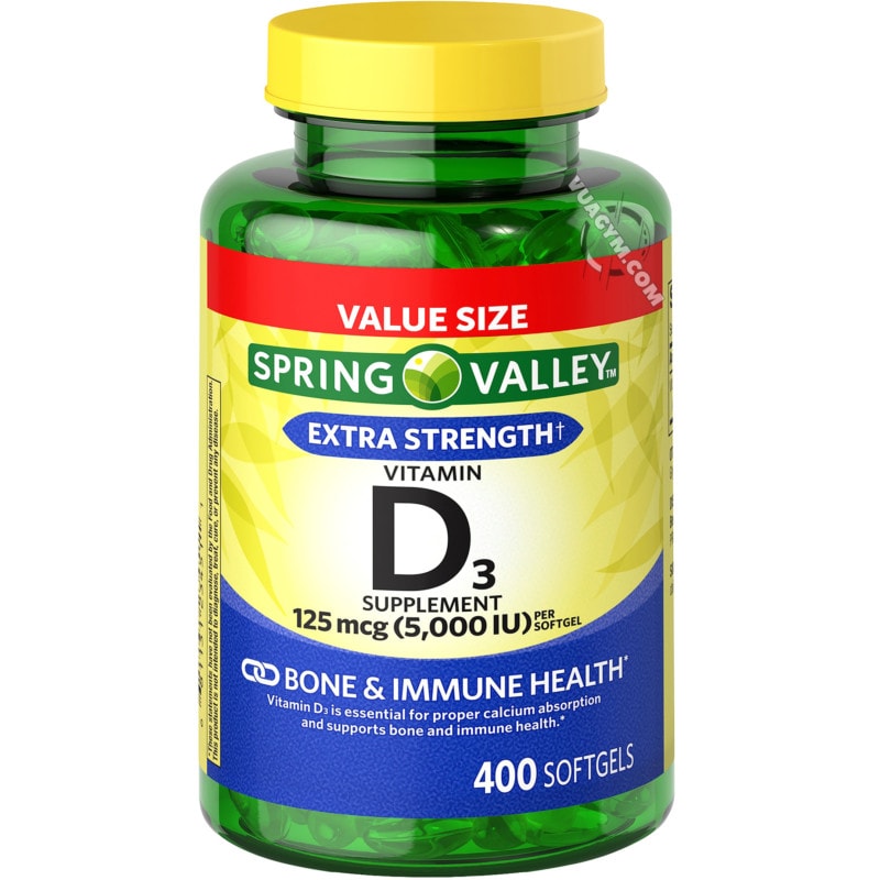 Ảnh sản phẩm Spring Valley - Vitamin D3 5000IU (400 viên)