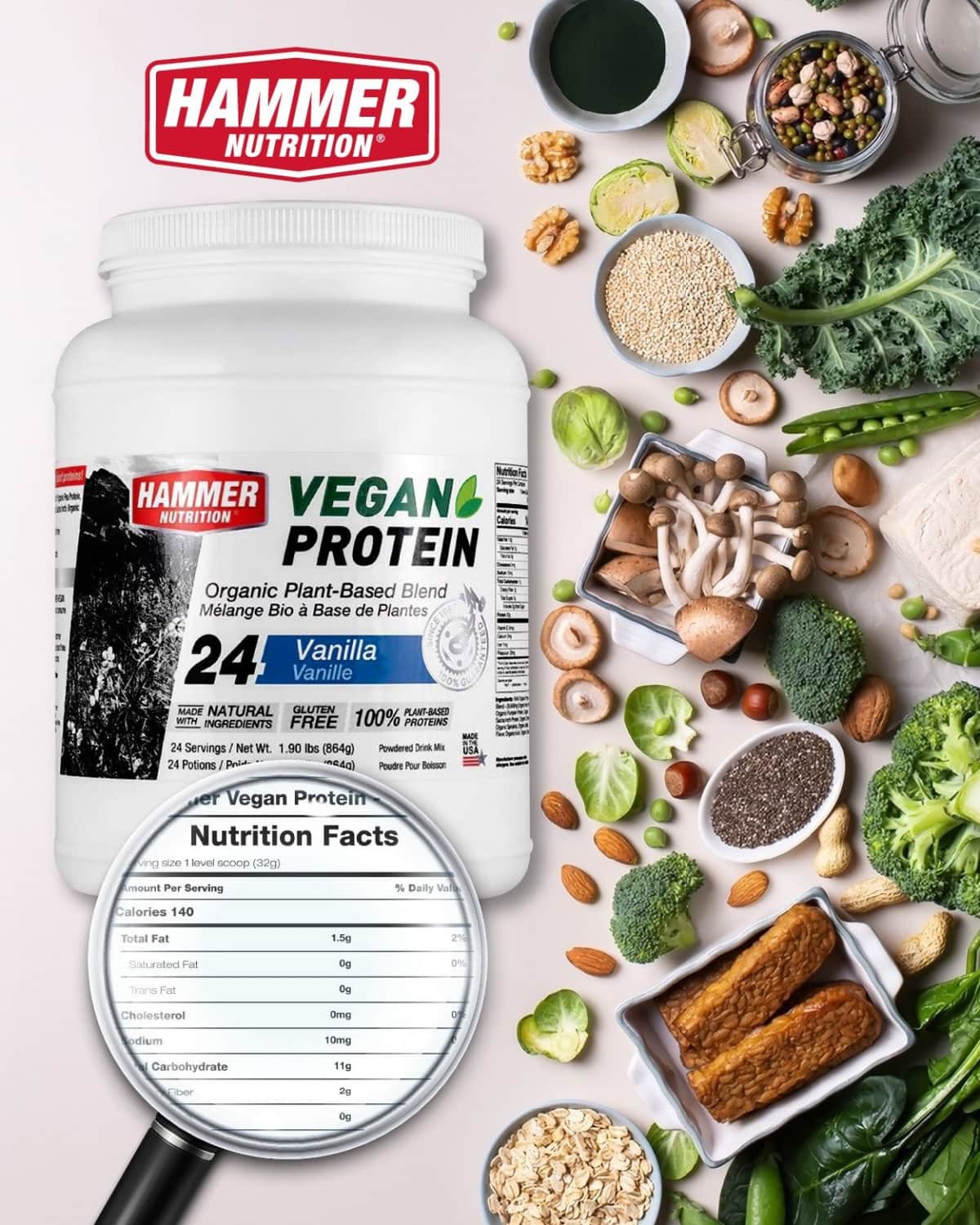 Hammer Organic Vegan Protein (24 lần dùng) Vựa Gym