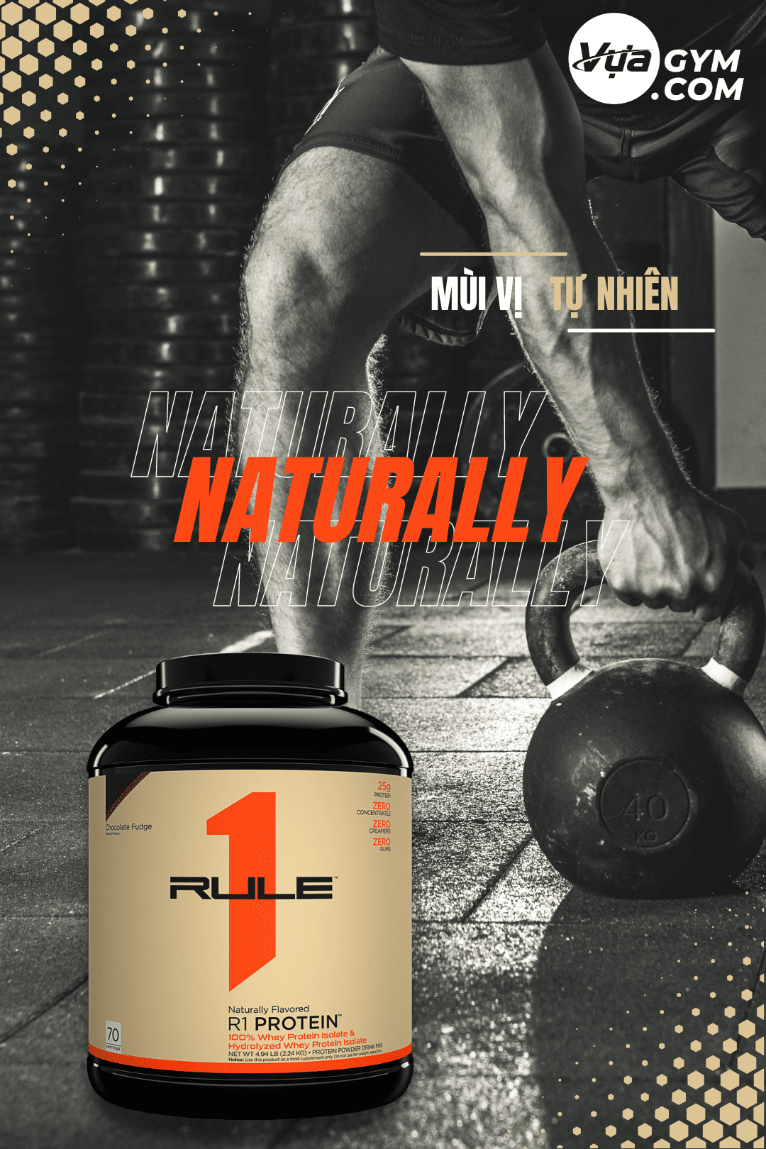 Rule 1 - R1 Protein Naturally Flavored (4.3 - 5 Lbs) - rule 1 r1 protein naturally flavored 49 5 lbs mota vuagym