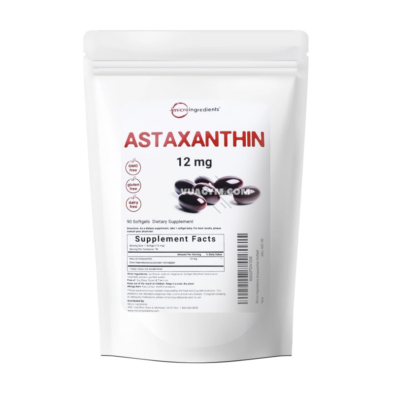 Ảnh sản phẩm Micro Ingredients - Astaxanthin 12mg (90 viên)