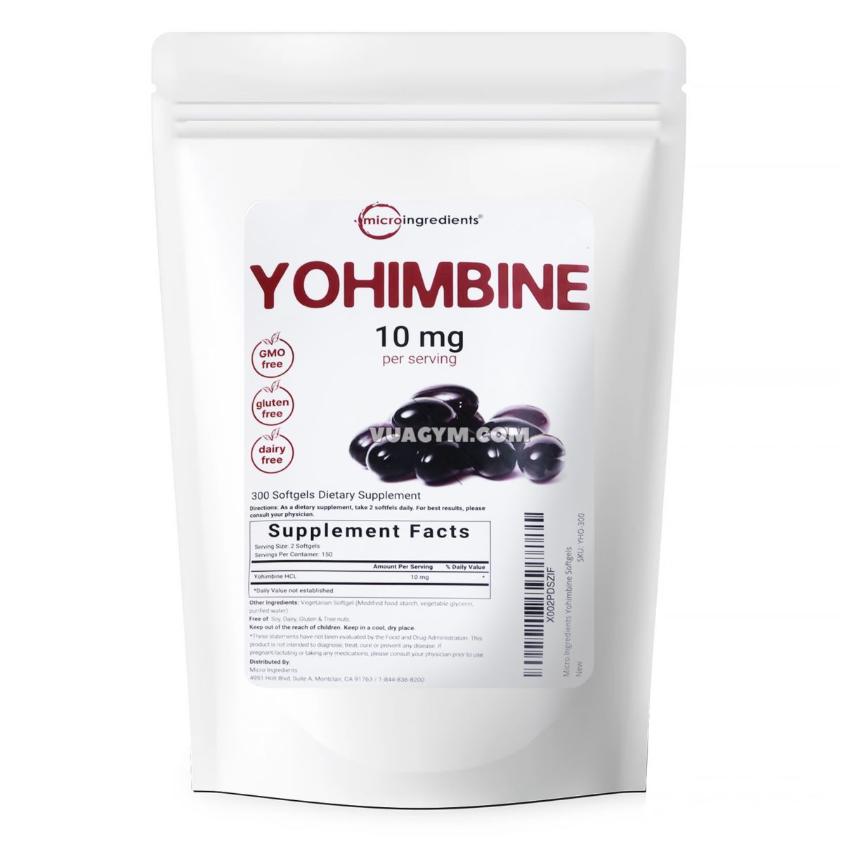 Micro Ingredients Yohimbine 10mg 300 viên Giá Khuyến Mãi