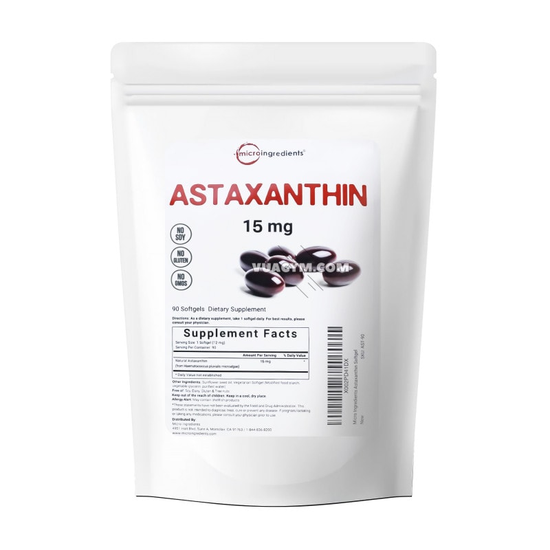 Ảnh sản phẩm Micro Ingredients - Astaxanthin 15mg (90 viên)