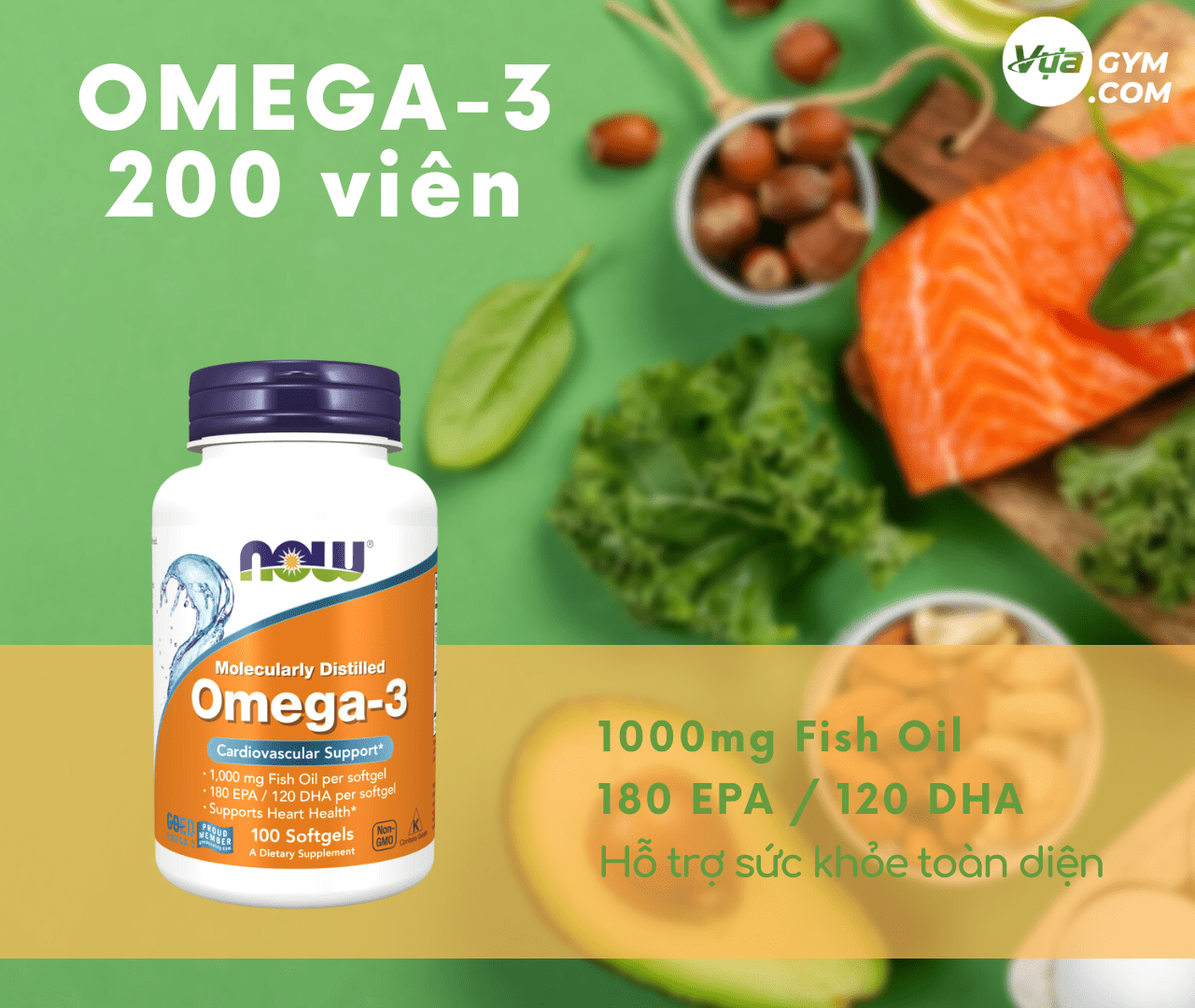 NOW - Omega-3 (100 viên) - now omega3 100v 1