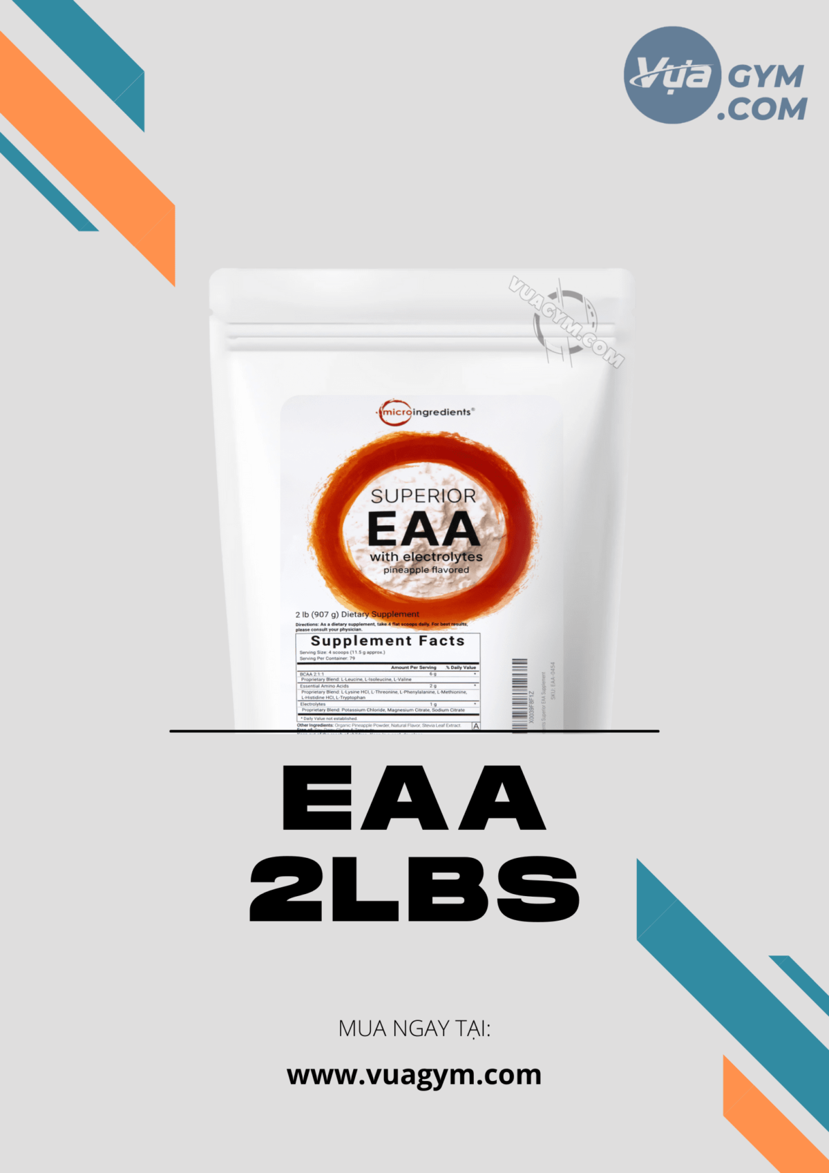 Micro Ingredients - Superior EAA with Electrolytes (2 Lbs) - eaa 2lbs