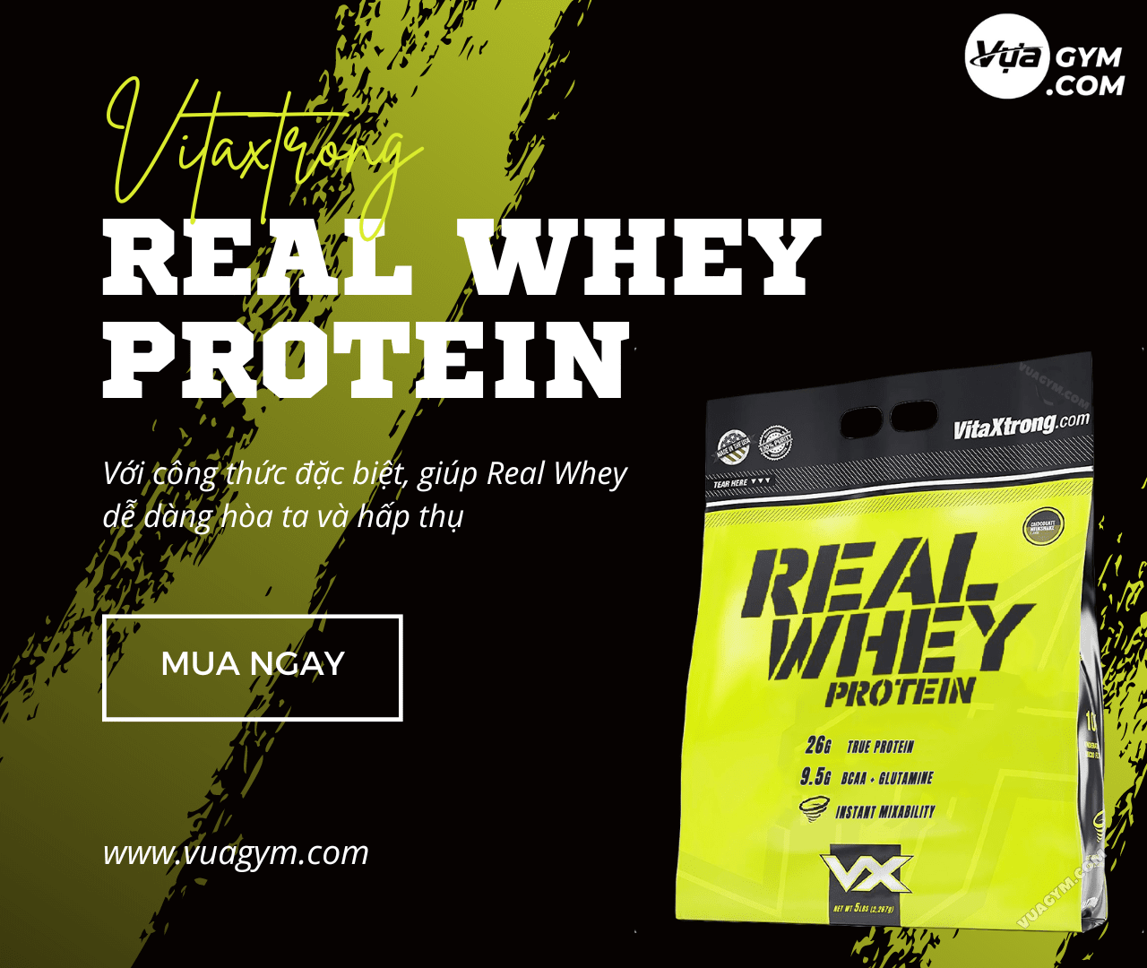 VitaXtrong - 100% Real Whey Protein (5 Lbs) - vitaxtrong realwhey protein 5lbs vg