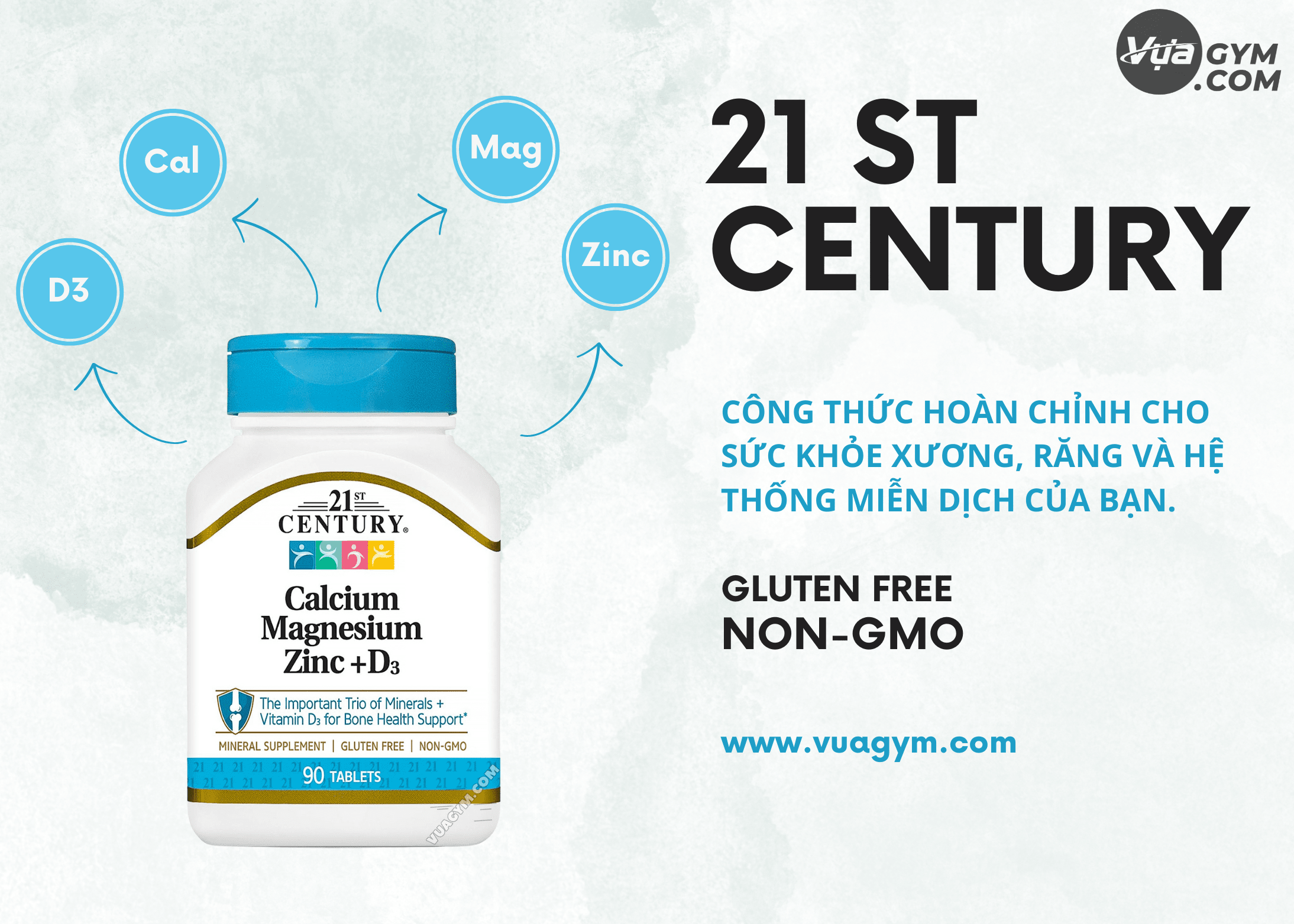 21st Century Calcium Magnesium Zinc D3 90 viên
