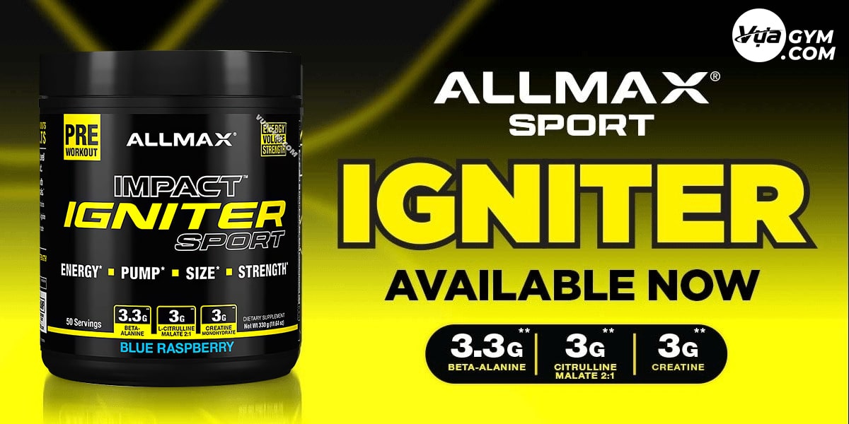 Allmax - Sport Igniter (50 lần dùng) - allmax sport igniter 50 lan dung mota vuagym