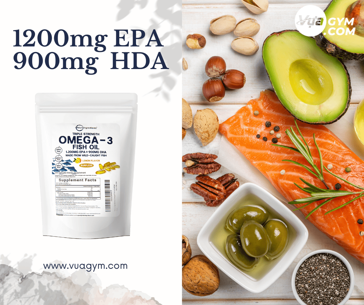 Micro Ingredients - Omega-3 Fish Oil (200 viên) - micro omega 3 fishoil 200v mota vuagym