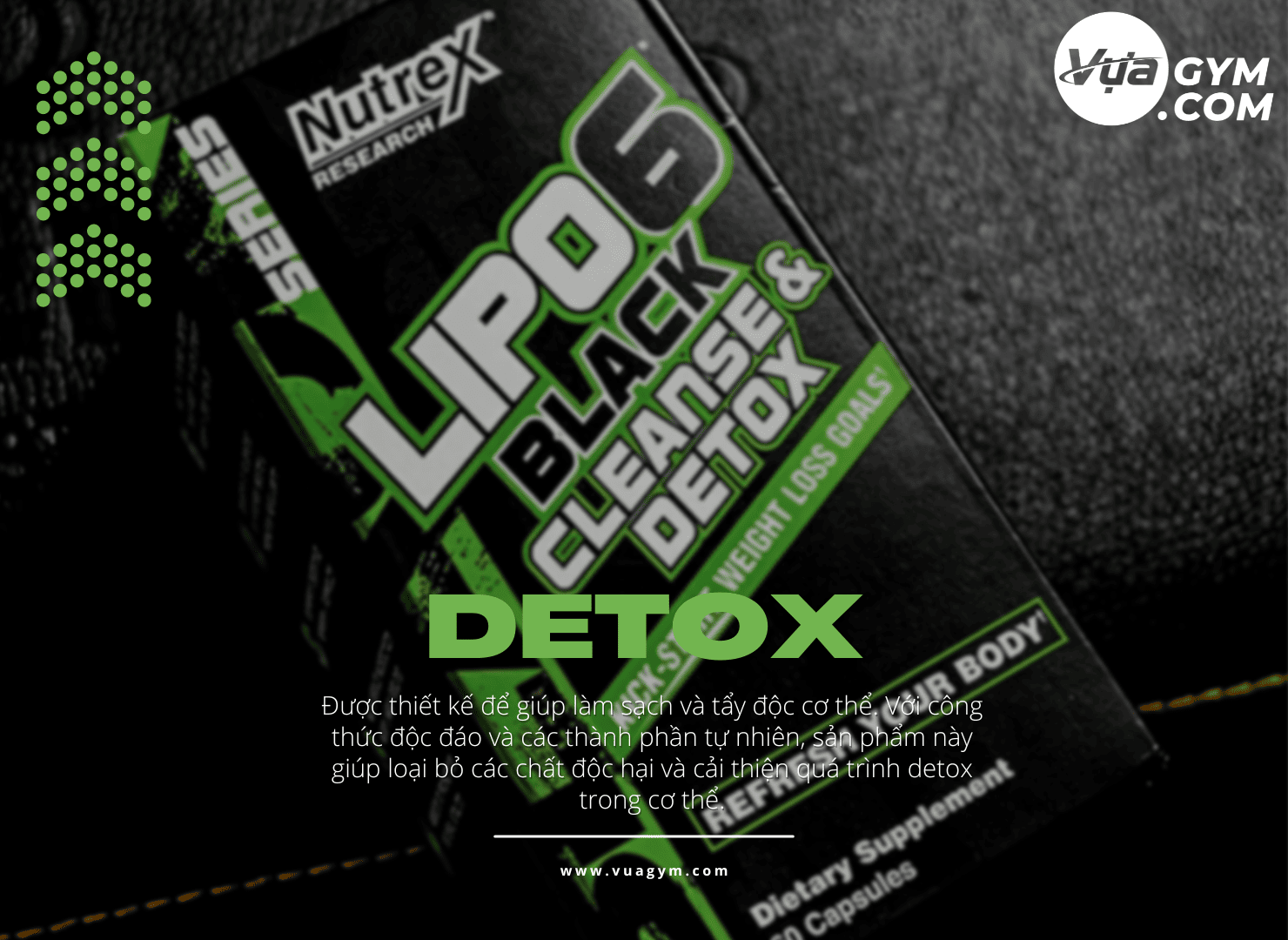 Nutrex - Lipo-6 Cleanse & Detox (60 viên) - nutrex lipo 6 cleanse detox mota vuagym