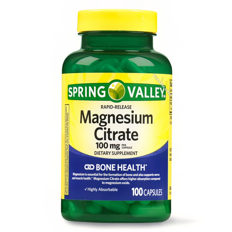 Ảnh sản phẩm Spring Valley - Magnesium Citrate 100mg (100 viên)