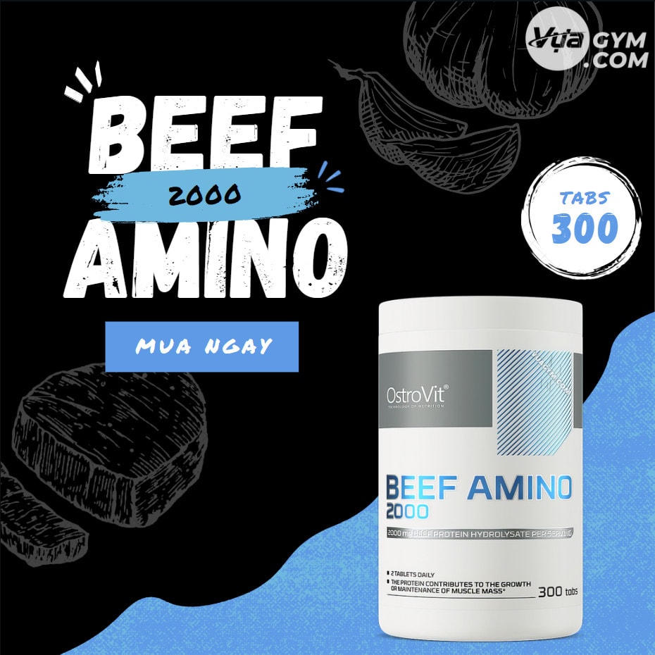 OstroVit - Beef Amino 2000mg (300 viên) - ostrovit beef amino 2000mg motavuagym