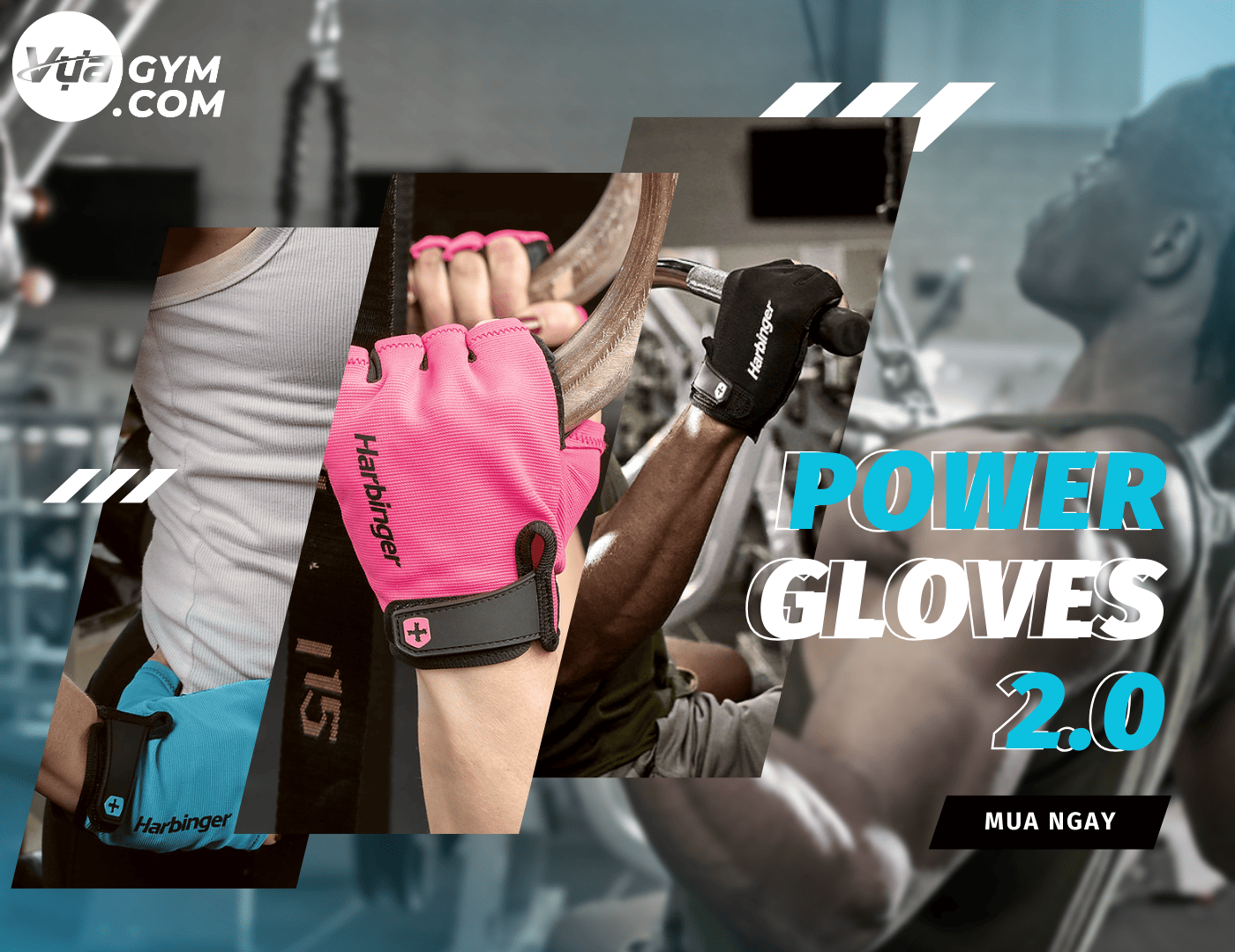 Harbinger - Power Gloves 2.0 (1 cặp) - harbinger power gloves 20 1 capmotavuagym