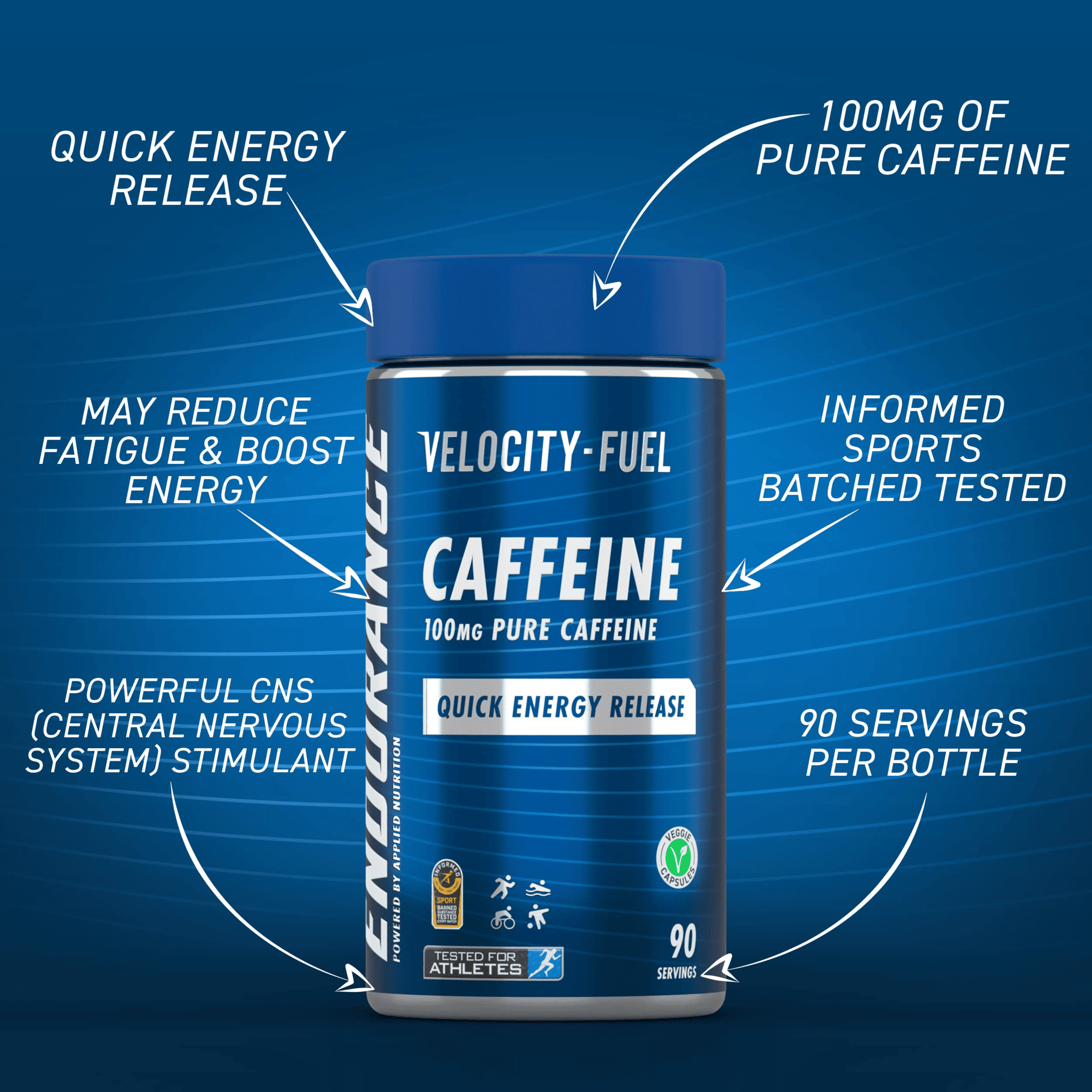 Applied Nutrition - Endurance Caffeine 100mg (90 viên) - applied nutrition endurance caffeine 100mg 90 vien motavuagym 1