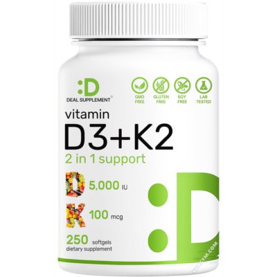 Ảnh sản phẩm Deal Supplement - Vitamin D3 5000IU + K2 100mcg (250 viên) - 1