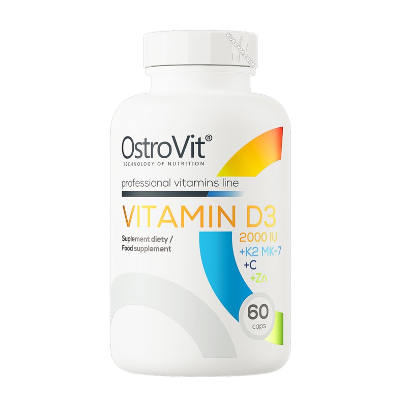 Ảnh sản phẩm OstroVit - Vitamin D3 2000 IU + K2 MK-7 + C + Zn (60 viên)