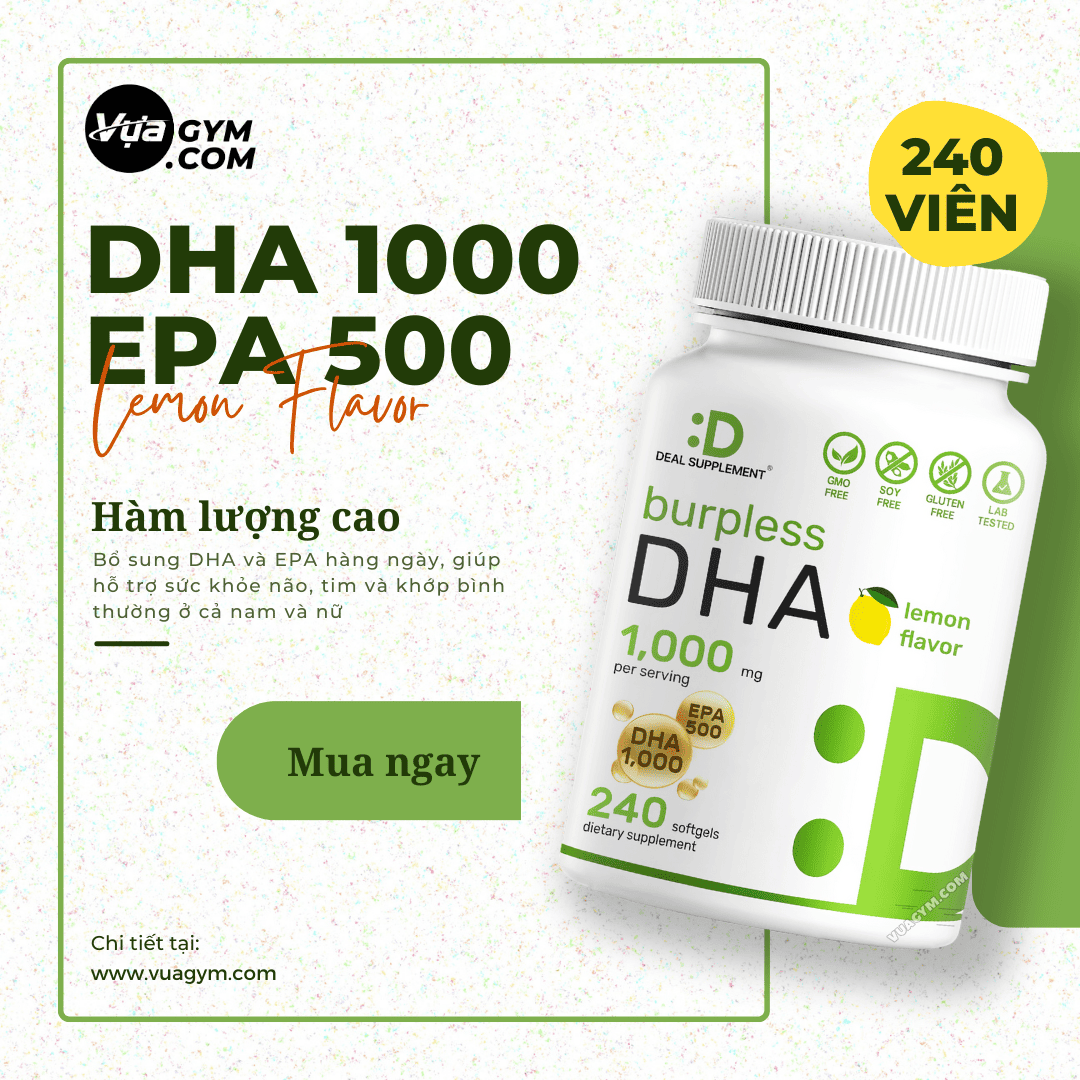 Deal Supplement - DHA 1000mg & EPA 500mg / Serving (240 viên) - deal supplement dha 1000mg epa 500mg per serving 240 vien motavuagym
