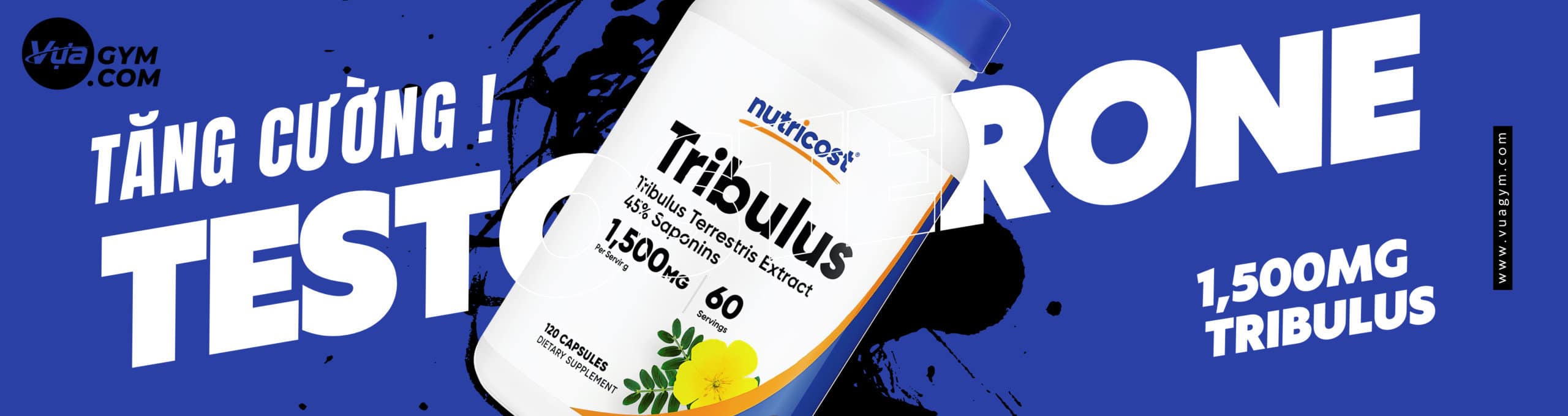 Nutricost - Tribulus 1500mg / Serving (120 viên) - nutricost tribulus 1500mg 120 vien motavuagym scaled