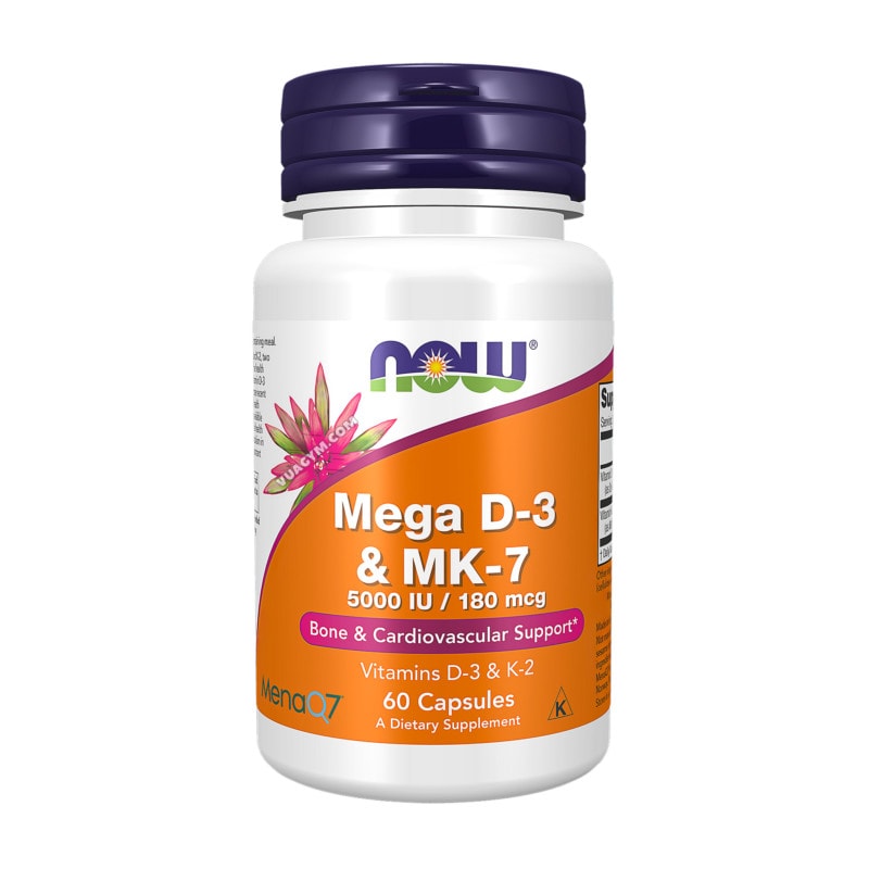 Ảnh sản phẩm NOW - Vitamin Mega D-3 5000IU & MK-7 180mcg (60 viên)