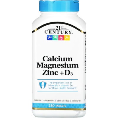 Ảnh sản phẩm 21st Century - Calcium Magnesium Zinc + D3 (250 viên) - 1