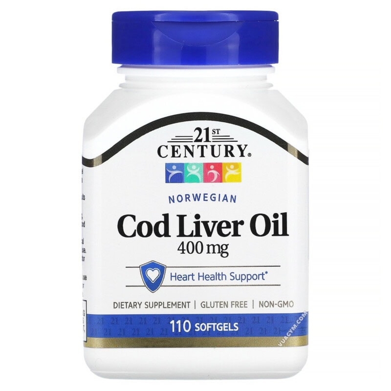 Ảnh sản phẩm 21st Century - Cod Liver Oil 400 mg / Sofgel (110 viên)