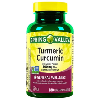 Ảnh sản phẩm Spring Valley - Turmeric Curcumin + Ginger Powder 500mg (180 viên) - 1