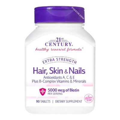 Ảnh sản phẩm 21st Century - Extra Strength Hair, Skin & Nails (90 viên) - 1