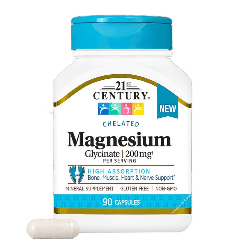 Ảnh sản phẩm 21st Century - Chelated Magnesium Glycinate 100 mg / Capsule (90 viên)