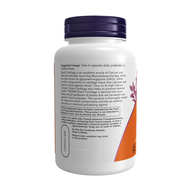 Ảnh sản phẩm NOW - Shark Cartilage 750mg / Capsule (100 viên) - 3