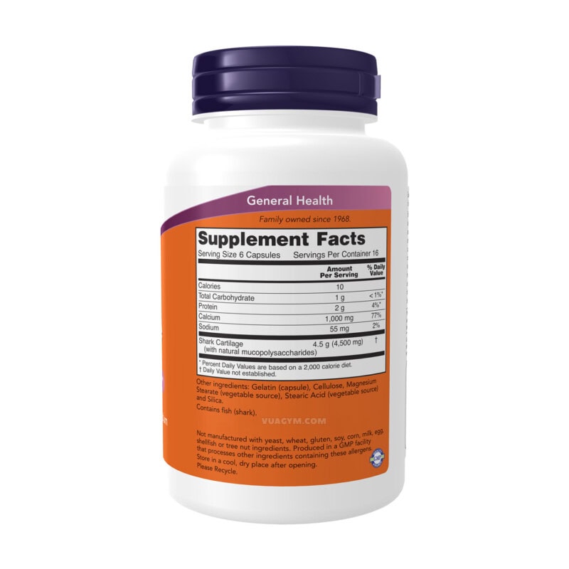 Ảnh sản phẩm NOW - Shark Cartilage 750mg / Capsule (100 viên) - 2