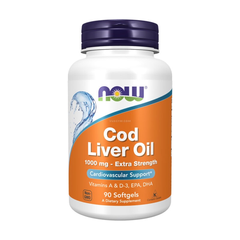 Ảnh sản phẩm NOW - Cod Liver Oil Extra Strength 1000mg / Softgel (90 viên)